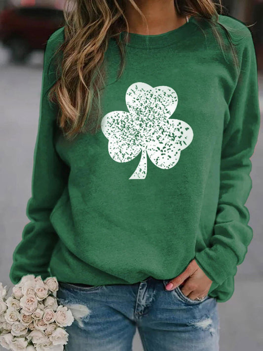 St. Patrick's Day lucky clover print sweatshirt BLUE ZONE PLANET