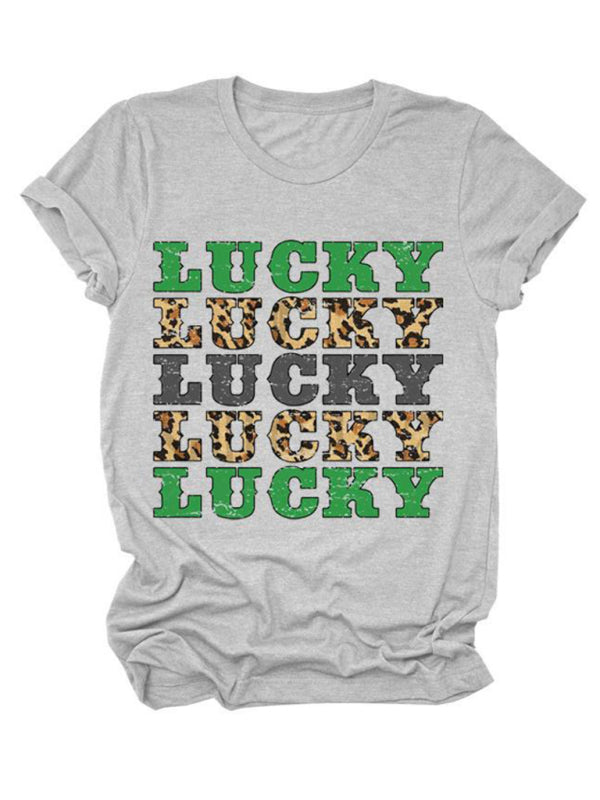 St. Patrick's Day lucky letter print T-shirt BLUE ZONE PLANET