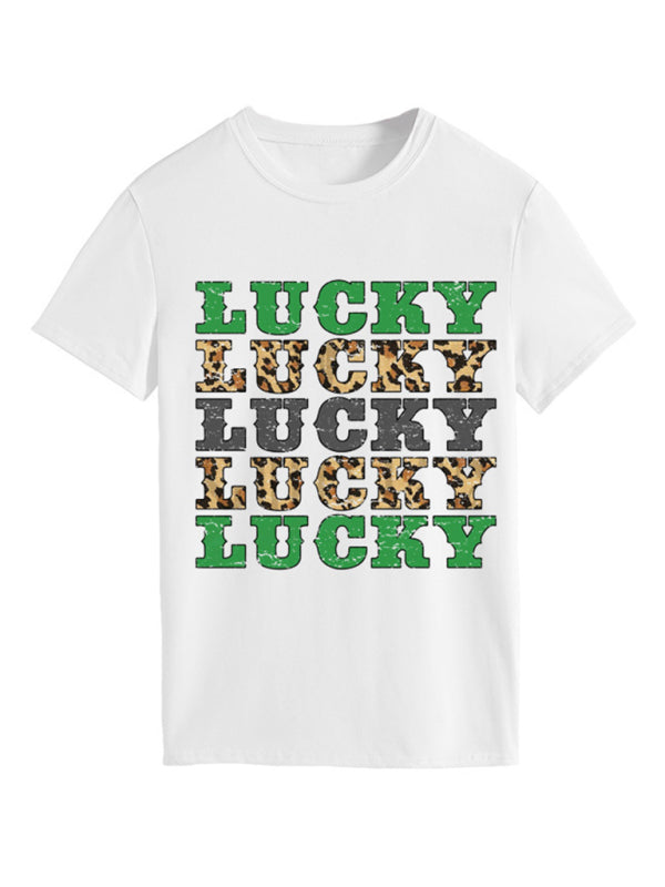 St. Patrick's Day lucky letter print T-shirt BLUE ZONE PLANET