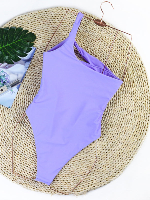 Blue Zone Planet |  Emma's Solid Color Hollow Backless One-Piece Swimsuit BLUE ZONE PLANET