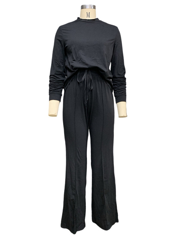 Blue Zone Planet |  long-sleeved T-shirt tops straight-leg trousers two-piece suit BLUE ZONE PLANET