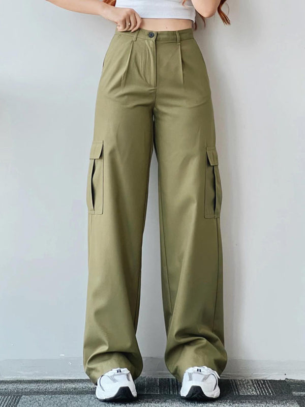 Blue Zone Planet |  Versatile pants, mid-rise three-dimensional pocket trousers, waist-cinching overalls BLUE ZONE PLANET