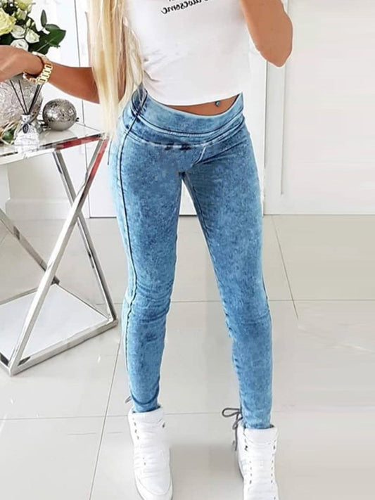 high-waist slimming personalized strappy jeans BLUE ZONE PLANET