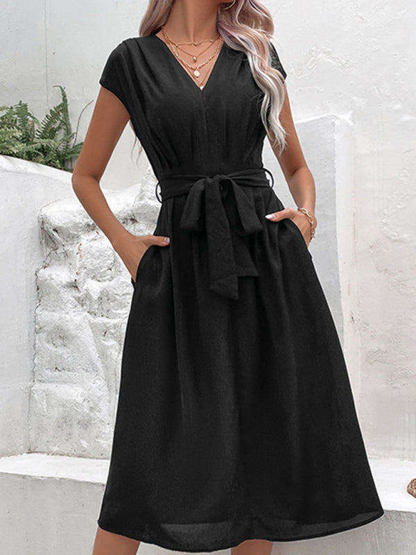 style strappy v-neck black dress BLUE ZONE PLANET