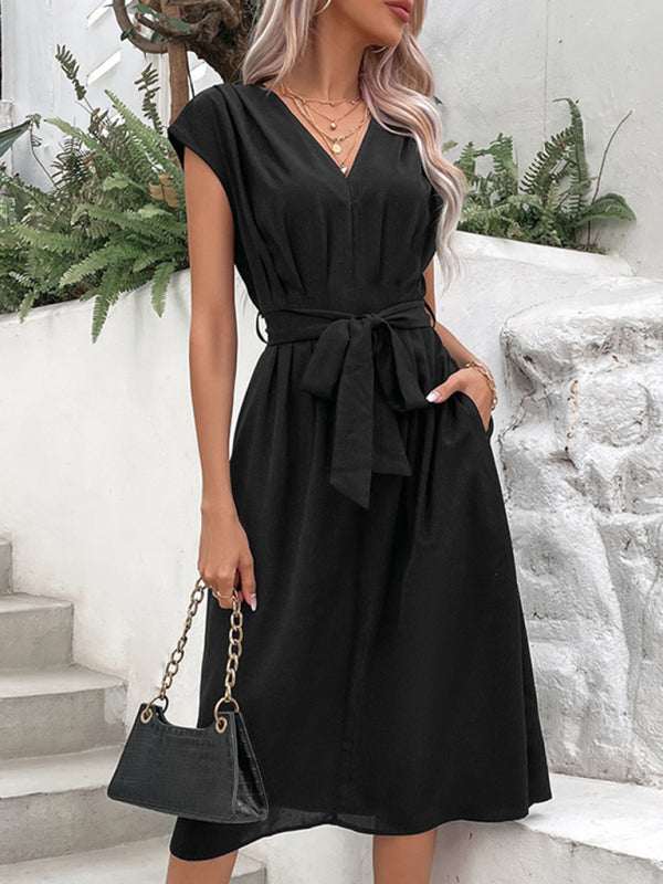 style strappy v-neck black dress BLUE ZONE PLANET