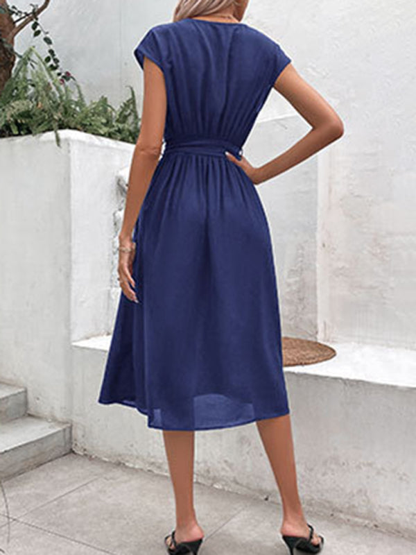 style strappy v-neck black dress BLUE ZONE PLANET