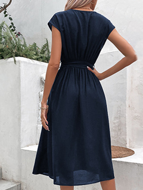 style strappy v-neck black dress BLUE ZONE PLANET