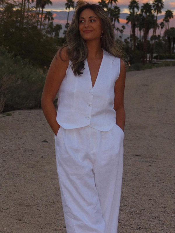 and sleeveless vest, vest and trousers two-piece set BLUE ZONE PLANET