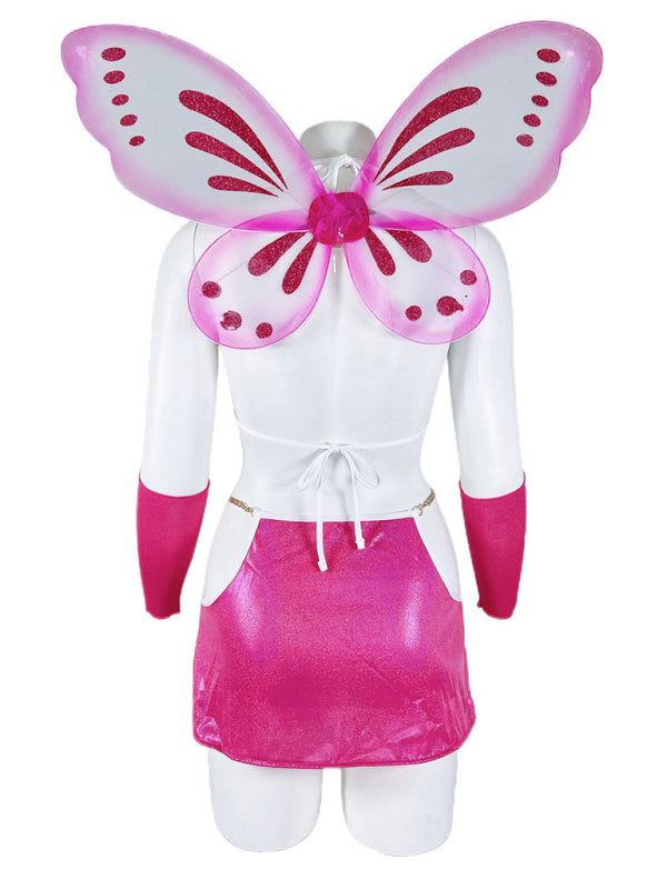 Blue Zone Planet |  Cute Navel-Baring Buttocks Uniform with Wings Underwear Set BLUE ZONE PLANET