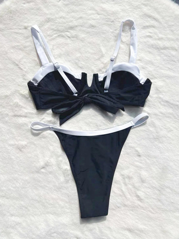 Blue Zone Planet |  bikini low waist stitching split swimsuit swimsuit BLUE ZONE PLANET