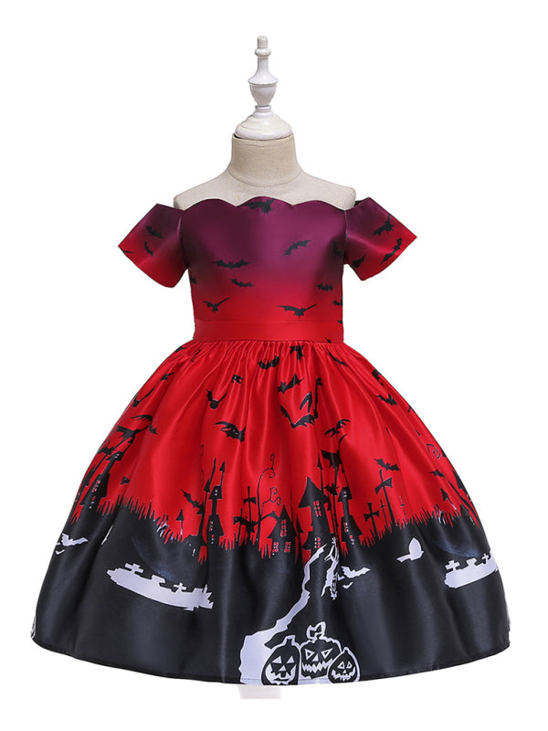 Blue Zone Planet |  Halloween dressHalloween witch cosplay cosplay dress cartoon children's print dress kakaclo