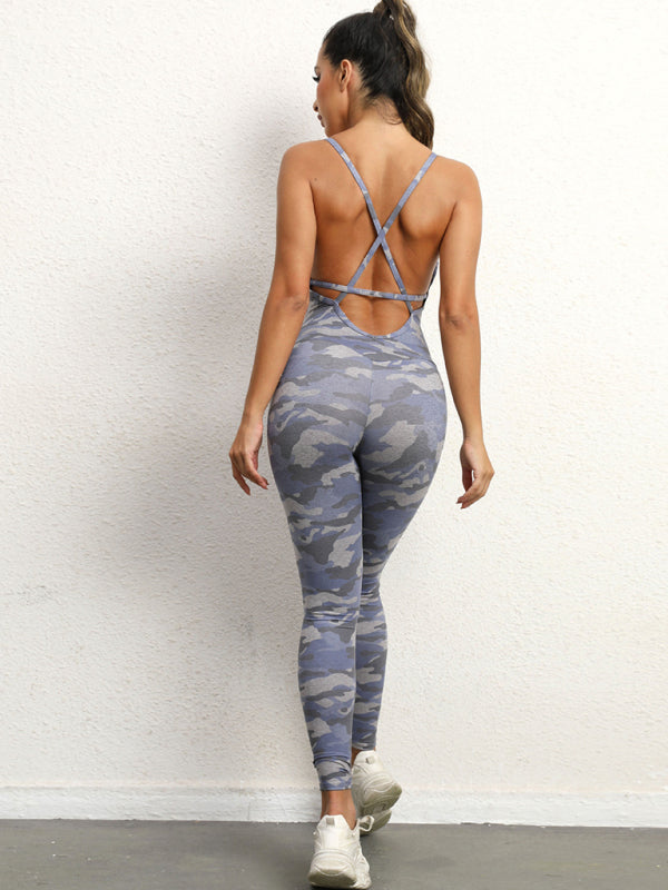 backless yoga fitness jumpsuit BLUE ZONE PLANET