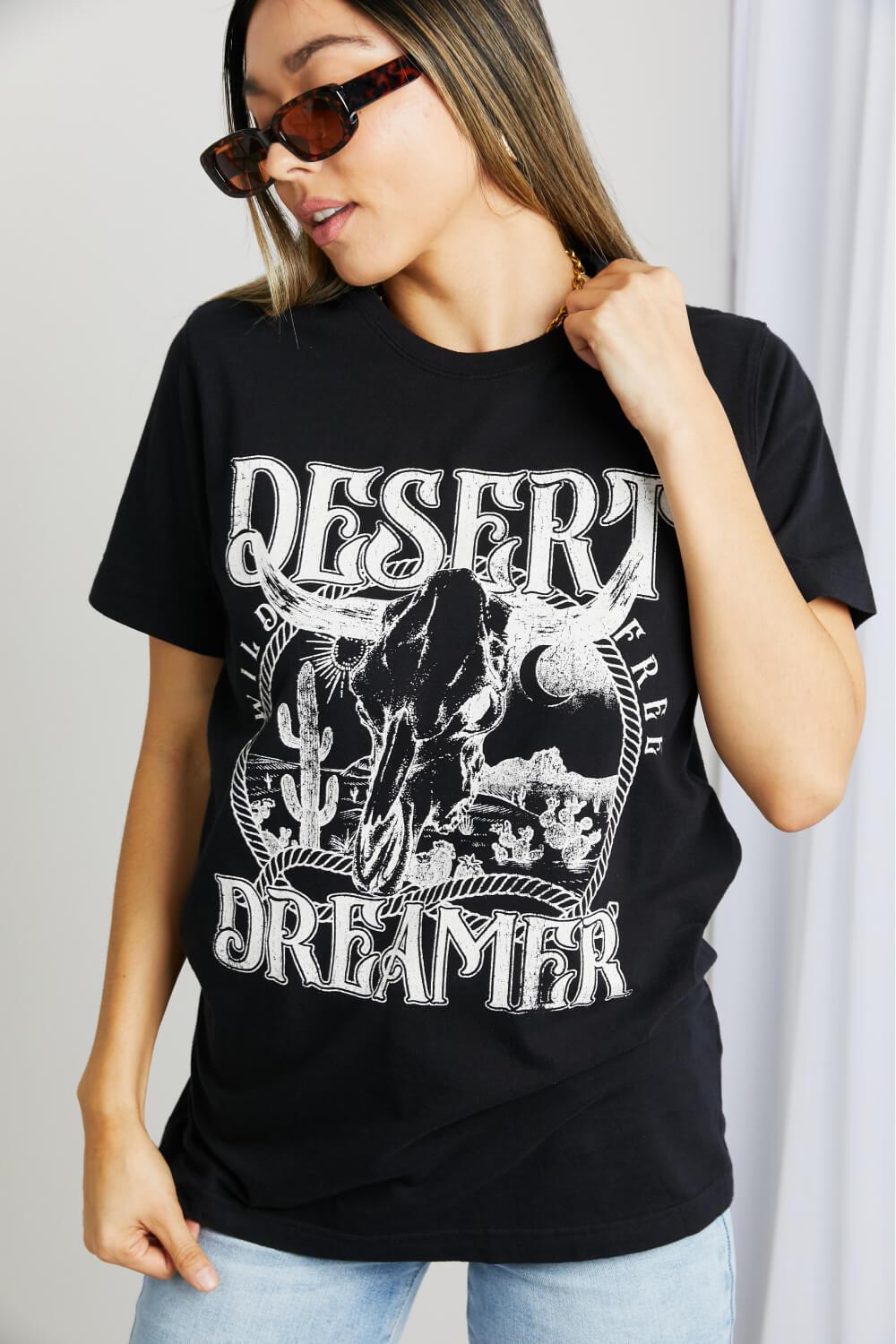 mineB Full Size DESERT DREAMER Graphic Tee BLUE ZONE PLANET