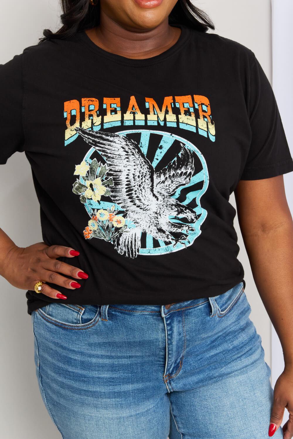 mineB Full Size DREAMER Graphic T-Shirt BLUE ZONE PLANET