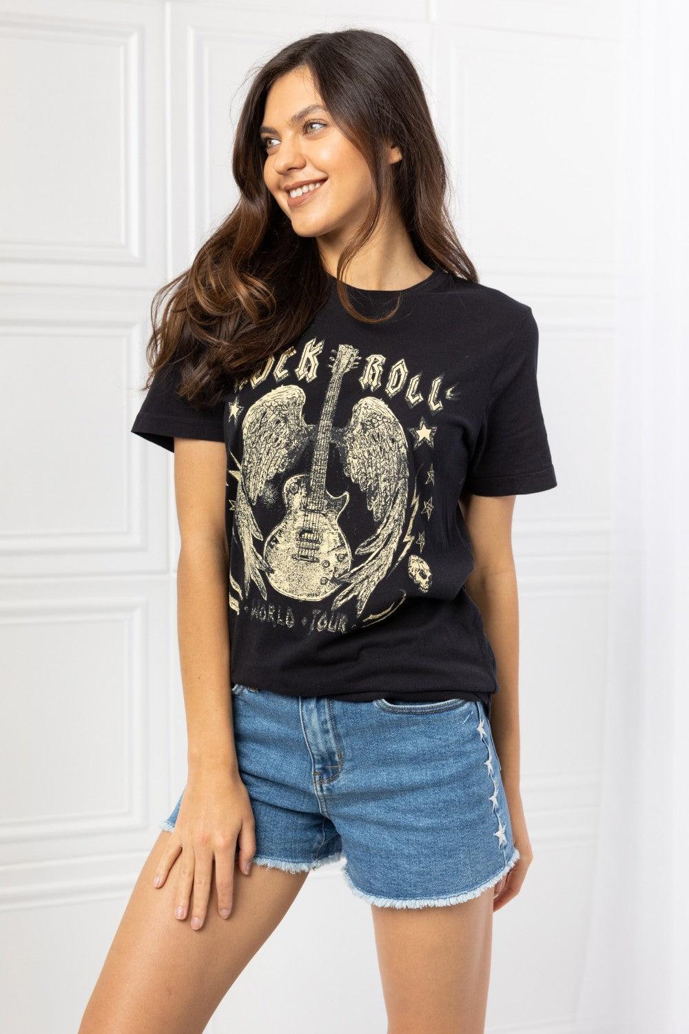 mineB Full Size Rock & Roll Graphic Tee BLUE ZONE PLANET