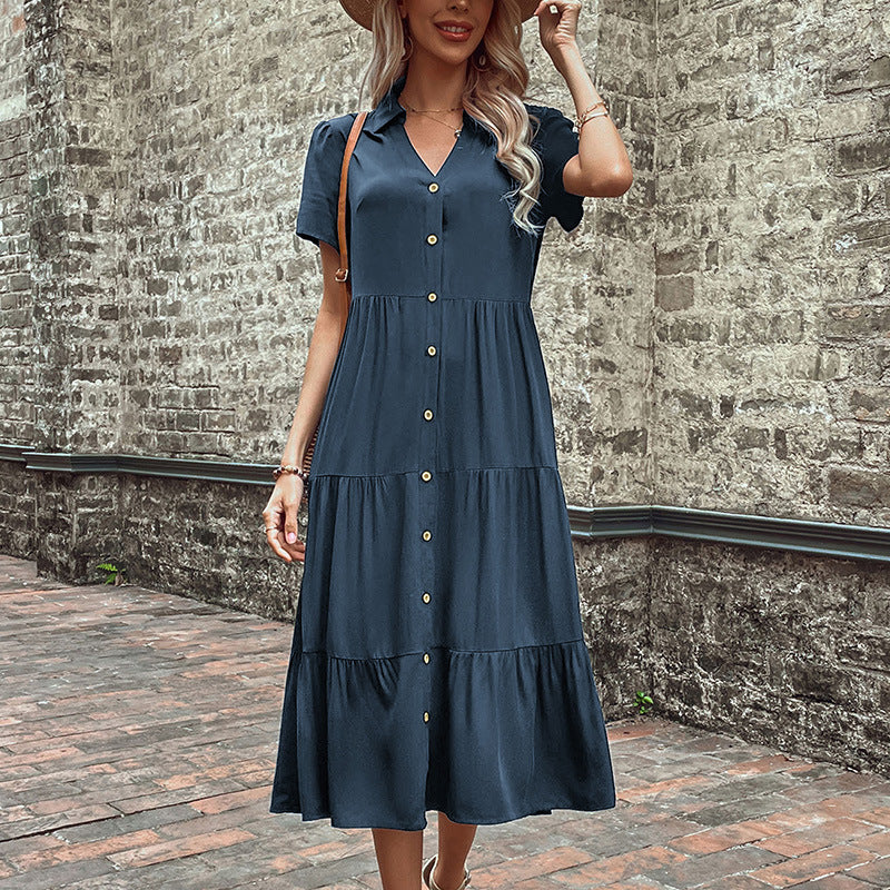 Blue Zone Planet |  Temperament Midi Hepburn Style French Dress BLUE ZONE PLANET