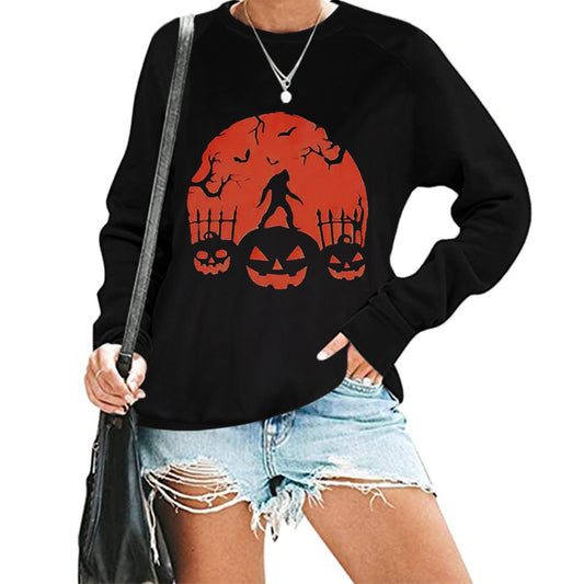Women's Halloween pumpkin skull series sweatshirt-TOPS / DRESSES-[Adult]-[Female]-Pattern4-S-2022 Online Blue Zone Planet